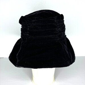 Hippie Boho Artsy Black Velvet Women's Hat Cap Whimsigoth Witchy Goth Grunge